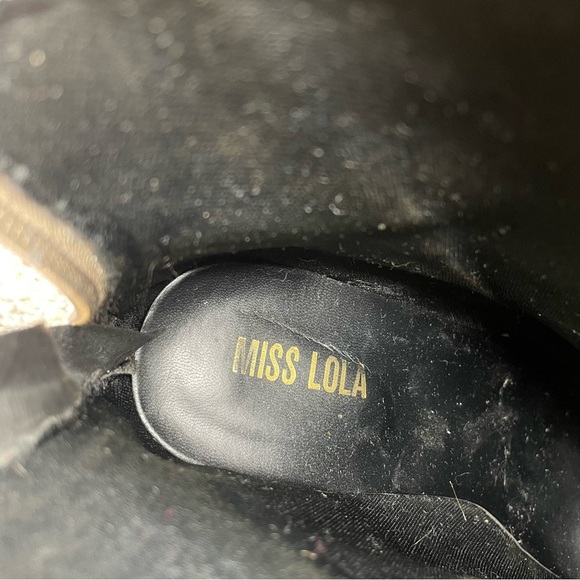 Miss Lola Henley Snakeskin Block Heel Square Toe Booties Boots 7 Black Grey - Picture 10 of 14